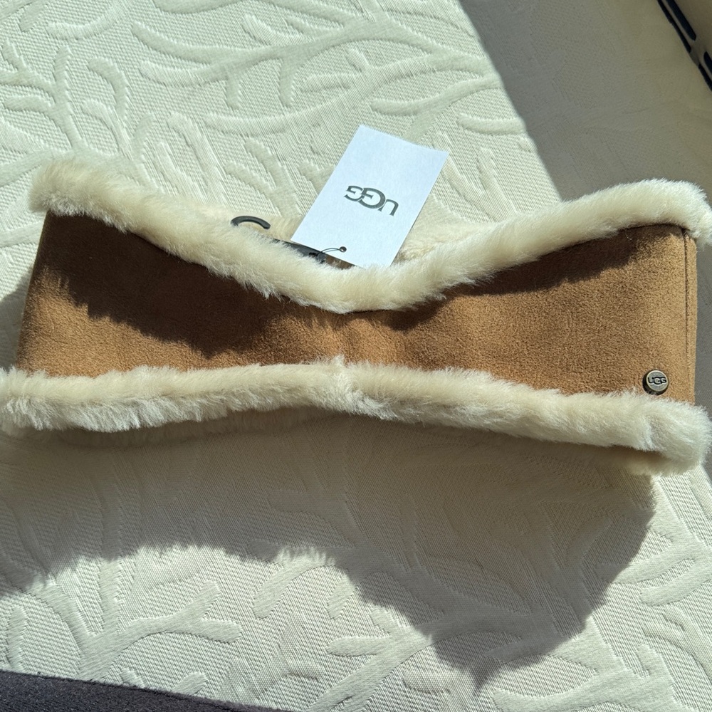 UGG Tan and Cream Fleece Headband